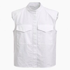 Cotton Button Down Top Vest size Large